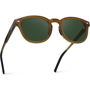 image:imageWearMe Pro Mens Polarized Round Sunglasses  Lightweight NonSlip Fit for Tennis amp Pickleball  AntiGlare Lens Sport StyleDune Brown  Smoke Green Lens