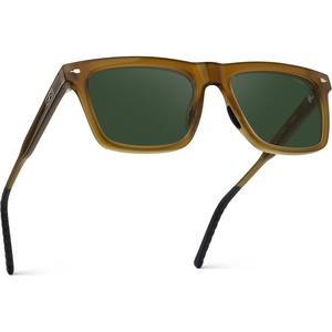 image:imageWearMe Pro Mens Polarized Square Sunglasses  Oversized Sport Style for Tennis amp Pickleball  AntiGlare Lens NoSlip GripDune Brown  Smoke Green Lens