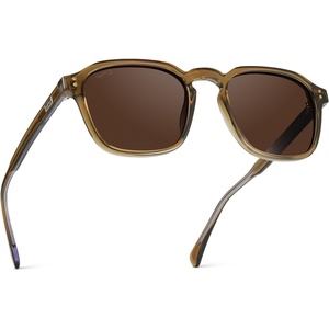 image:imageWearMe Pro Mens Polarized Square Sunglasses  Wide Fit Retro Style UV400 Lightweight Frame for Driving amp Daily WearCrystal Verde  Dark Brown Lens