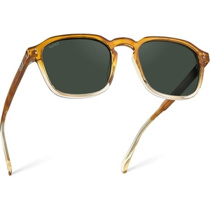 image:imageWearMe Pro Mens Polarized Square Sunglasses  Wide Fit Retro Style UV400 Lightweight Frame for Driving amp Daily WearSunset Tortoise  Smoke Green Lens