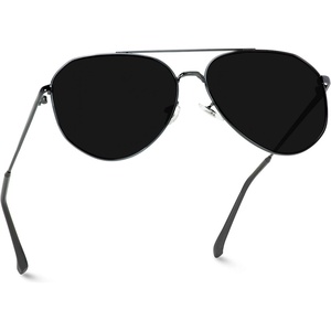 image:imageWearMe Pro Polarized Aviator Sunglasses for Women and Men  UV Protection  Reflective Lens  Pink Blue Black AviatorsBlack Frame Black Lens