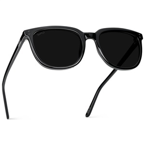 image:imageWearMe Pro Polarized Classic Retro Flat Square Unisex SunglassesBlackTriple Black Lens