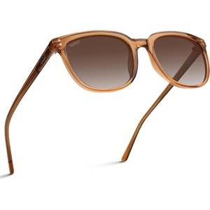image:imageWearMe Pro Polarized Classic Retro Flat Square Unisex SunglassesBrown Pattern  Brown Lens