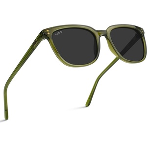 image:imageWearMe Pro Polarized Classic Retro Flat Square Unisex SunglassesEmerald Green Frame  Black Lens