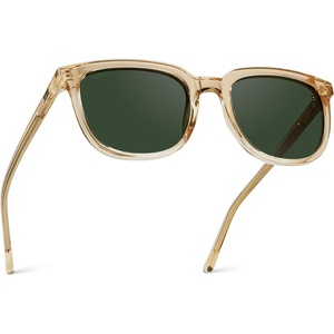 image:imageWearMe Pro Polarized Classic Retro Flat Square Unisex SunglassesTransparent Yellow  Smoke Green