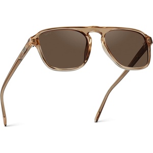 image:imageWearMe Pro Polarized Modern Aviator OneBridge Square Mens SunglassesCrystal Brown  Brown Lens