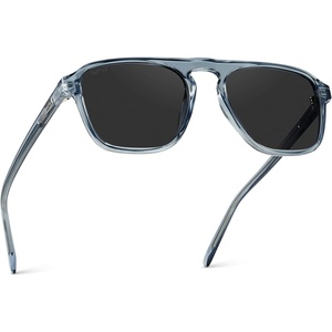 image:imageWearMe Pro Polarized Modern Aviator OneBridge Square Mens SunglassesDenim Blue  Black Lens