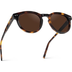 image:imageWearMe Pro Round Polarized Sunglasses for Women  Retro Classic UV400 Protection for Driving amp Everyday WearBrown Tortoise  Dark Brown Lens
