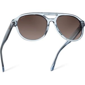 image:imageWearMe Pro Rounded Retro Aviator Sunglasses for Men and Women  Polarized Lenses Double Bridge DesignDenim Blue Frame  Brown Gradient Lens