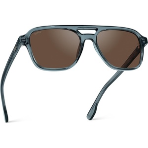 image:imageWearMe Pro WMP Eyewear  Mens Polarized Aviator Sunglasses Double Bridge Modern Acetate FrameCrystal Stone Blue  Brown Lens