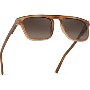 image:imageWearMe Pro WMP Eyewear  Mens Polarized Bold Geometric Flat Top Key Hole Design Acetate Frame SunglassesFrosted Brown Frame  Brown Gradient Lens