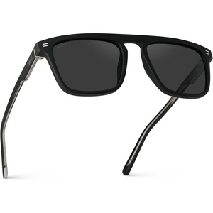 image:imageWearMe Pro WMP Eyewear  Mens Polarized Bold Geometric Flat Top Key Hole Design Acetate Frame SunglassesMatte Black Frame  Black Lens