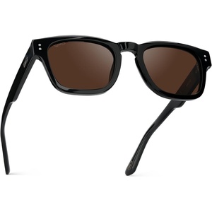 image:imageWearMe Pro WMP Eyewear  Mens Polarized Rectangular Sunglasses Thick Acetate Frame Modern StyleBlack  Dark Brown Lens