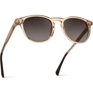 image:imageWearMe Pro WMP Eyewear  Mens Polarized Round Sunglasses Classic Design Keyhole Bridge Metal Rivets VintageInspiredSand Brown  Brown Gradient Lens
