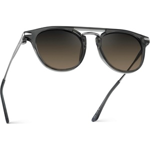 image:imageWearMe Pro WMP Eyewear  Mens Polarized Round Sunglasses RetroInspired Design with Acetate amp Metal FrameSmoke Grey  Grey Brown Gradient Lens