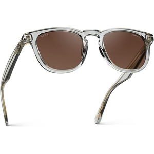 image:imageWearMe Pro WMP Eyewear  Mens Polarized Sport amp Golf Sunglasses Round Frame AntiReflective Lenses NonSlip Nose PadsCrystal Ice Grey  Brown Lens