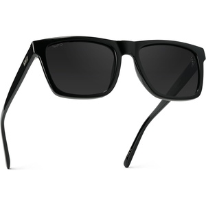 image:imageWearMe Pro WMP Eyewear  Modern Square Sunglasses for Men Lightweight Acetate Polarized Lenses 100 UVAUVB ProtectionBlack  Triple Black Lens
