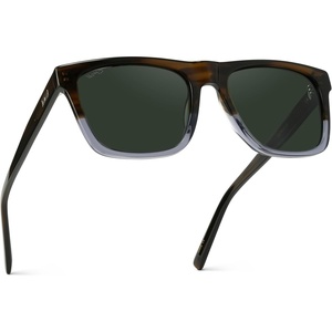 image:imageWearMe Pro WMP Eyewear  Modern Square Sunglasses for Men Lightweight Acetate Polarized Lenses 100 UVAUVB ProtectionBlue Forest Fade  Smoke Green Lens