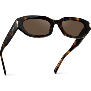 image:imageWearMe Pro WMP Eyewear  Womens Polarized Oval Sunglasses Oversized SoftAngle Frame Metal Accents Trendy Everyday StyleBrown Tortoise  Brown Lens