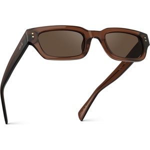 image:imageWearMe Pro WMP Eyewear  Womens Polarized Oversized Rectangular Sunglasses Wide Frame Thick Temples HighFashion StyleCocoa Brown  Brown Lens