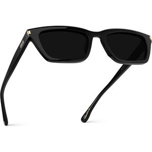 image:imageWearMe Pro WMP Eyewear  Womens Polarized Rectangular CatEye Sunglasses Narrow Glossy Frame Chic Everyday StyleBlack  Triple Black Lens