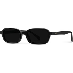 image:imageWearMe Pro WMP Eyewear  Womens Slim Rectangular Sunglasses 90s Compact Frame AntiReflective Lenses Minimal StyleBlack  Triple Black Lens