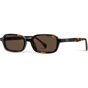 image:imageWearMe Pro WMP Eyewear  Womens Slim Rectangular Sunglasses 90s Compact Frame AntiReflective Lenses Minimal StyleBrown Tortoise  Brown Lens
