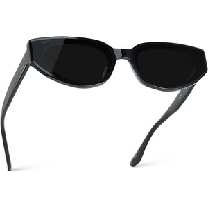 image:imageWearMe Pro Womens CatEye Sunglasses Flat Lens Acetate Frame AntiReflectiveBlack  Triple Black Lens