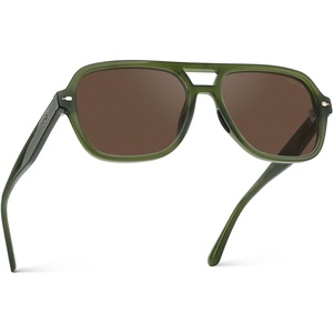 image:imageWearMe Pro Womens Polarized Aviator Sunglasses  Sport Style for Tennis amp Pickleball  AntiGlare Lens Wide CoverageOlive Green  Brown Lens