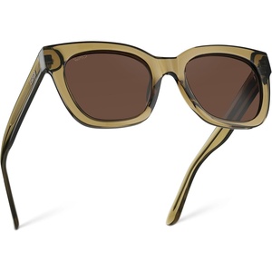 image:imageWearMe Pro Womens Polarized Large Square Sunglasses Subtle Cat Eye Corners Thick Frame amp Modern AestheticsKhaki Crystal Green Frame  Brown Lens