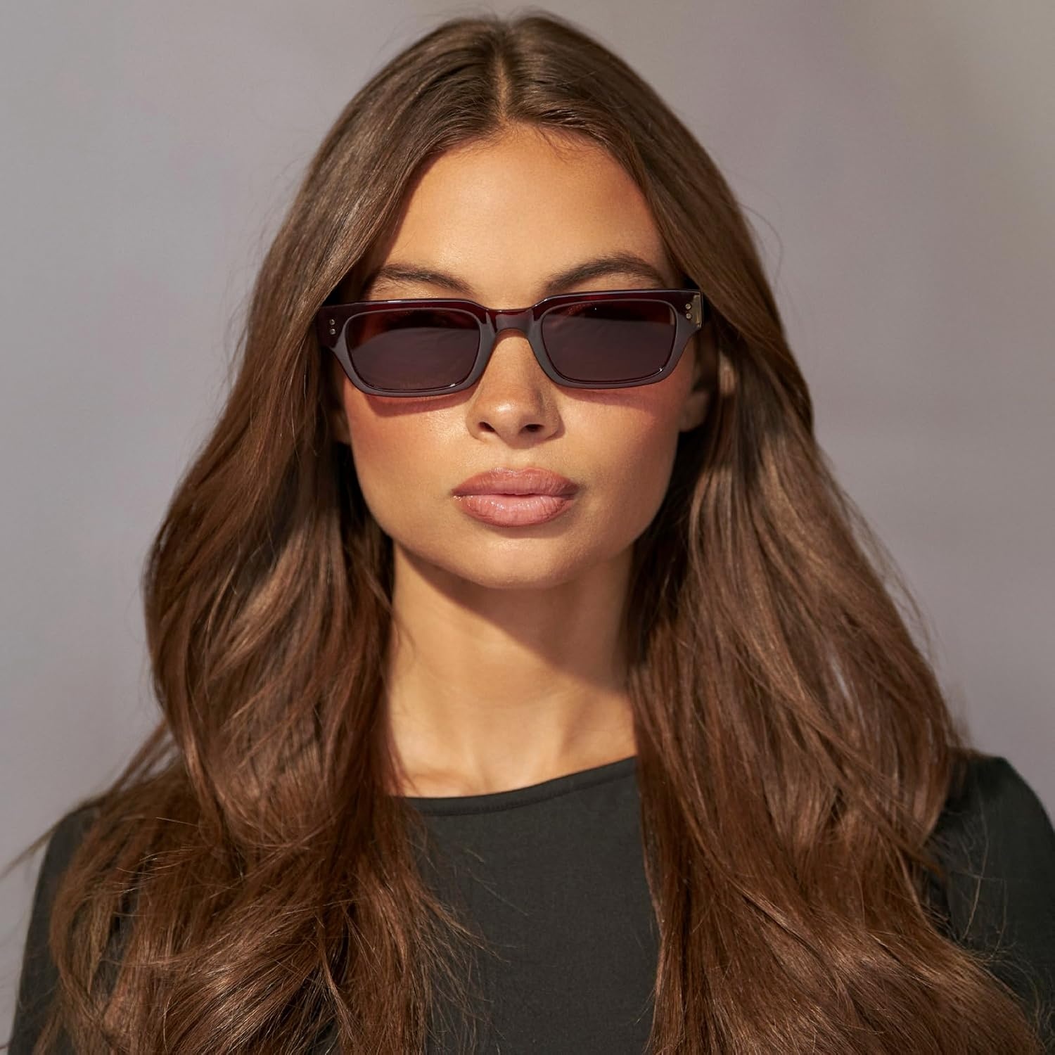 Winter Frame Rectangle WearMe Pro Harper Polarized Sunglasses, Thick Temples, Rectangular ...